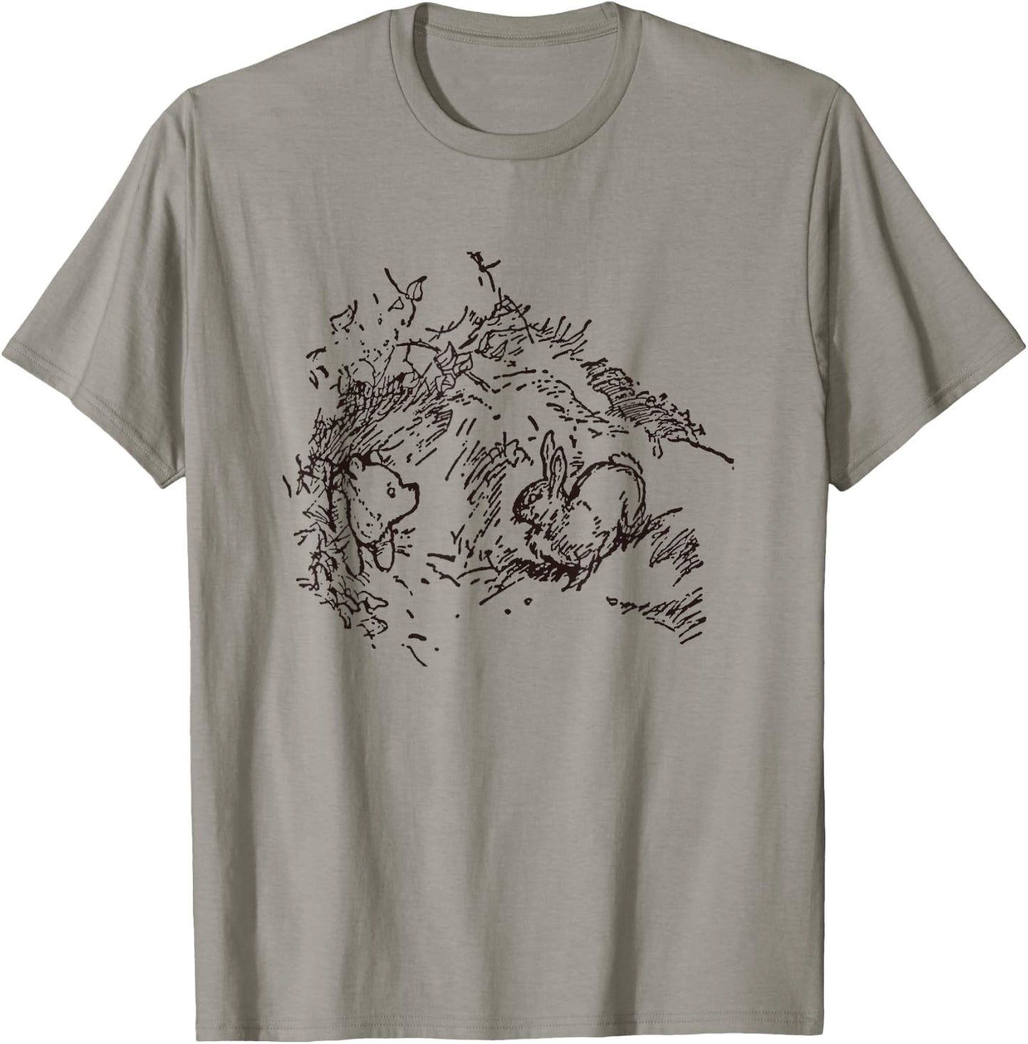Disney Winnie the Pooh And Rabbit Outline Big Chest Logo F&B T-Shirt - T-Shirt | Sand