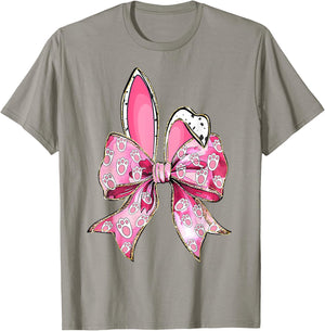 Happy Easter Bunny Coquette Bow Ears Girls Teen Women T-Shirt - T-Shirt | Sand
