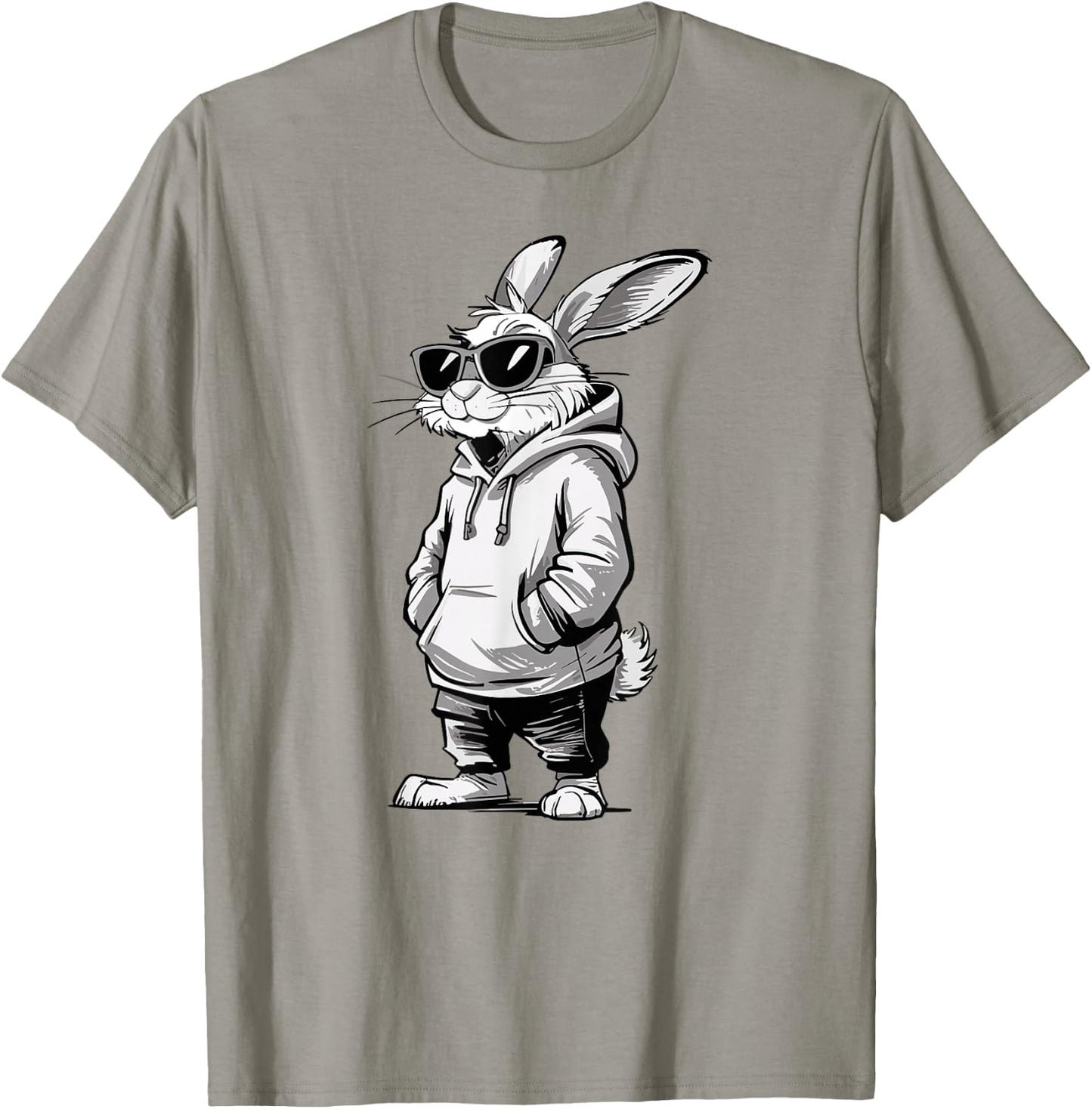 Bunny face with sunglasses easter day rabbit men boys kids T-Shirt - T-Shirt | Sand