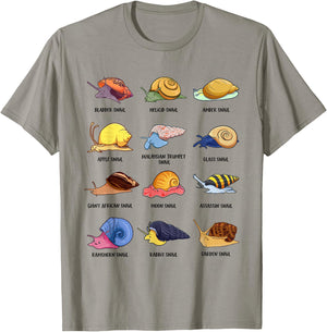Snails of The World - Snail Species T-Shirt - T-Shirt | Sand
