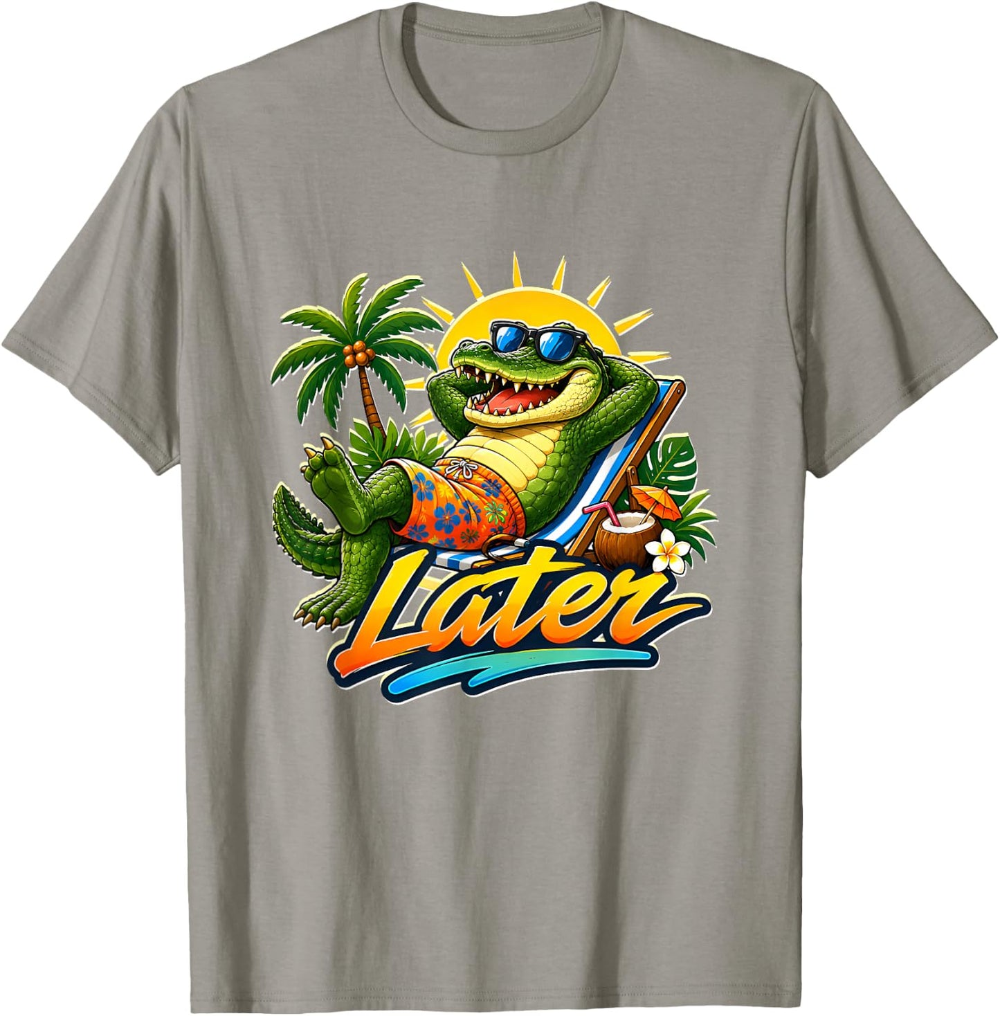 See You Later Teacher Summer Alligator Last Day of School T-Shirt - T-Shirt | Sand