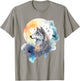 Wolfskopf Aquarell Damen Weiß EU 38/39 T-Shirt - T-Shirt | Sand