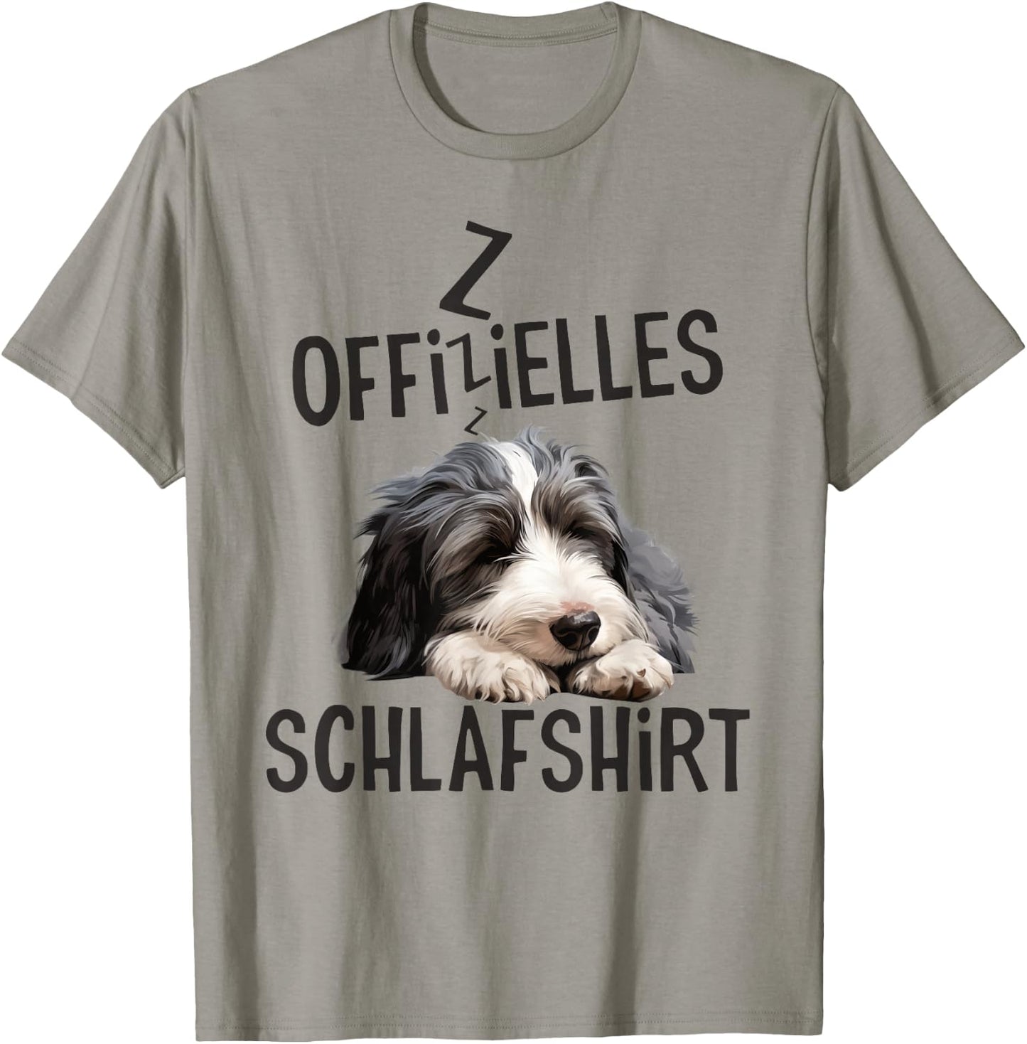 Official Sleepshirt Bearded Collie Dog Pyjamas , gray T-Shirt - T-Shirt | Sand