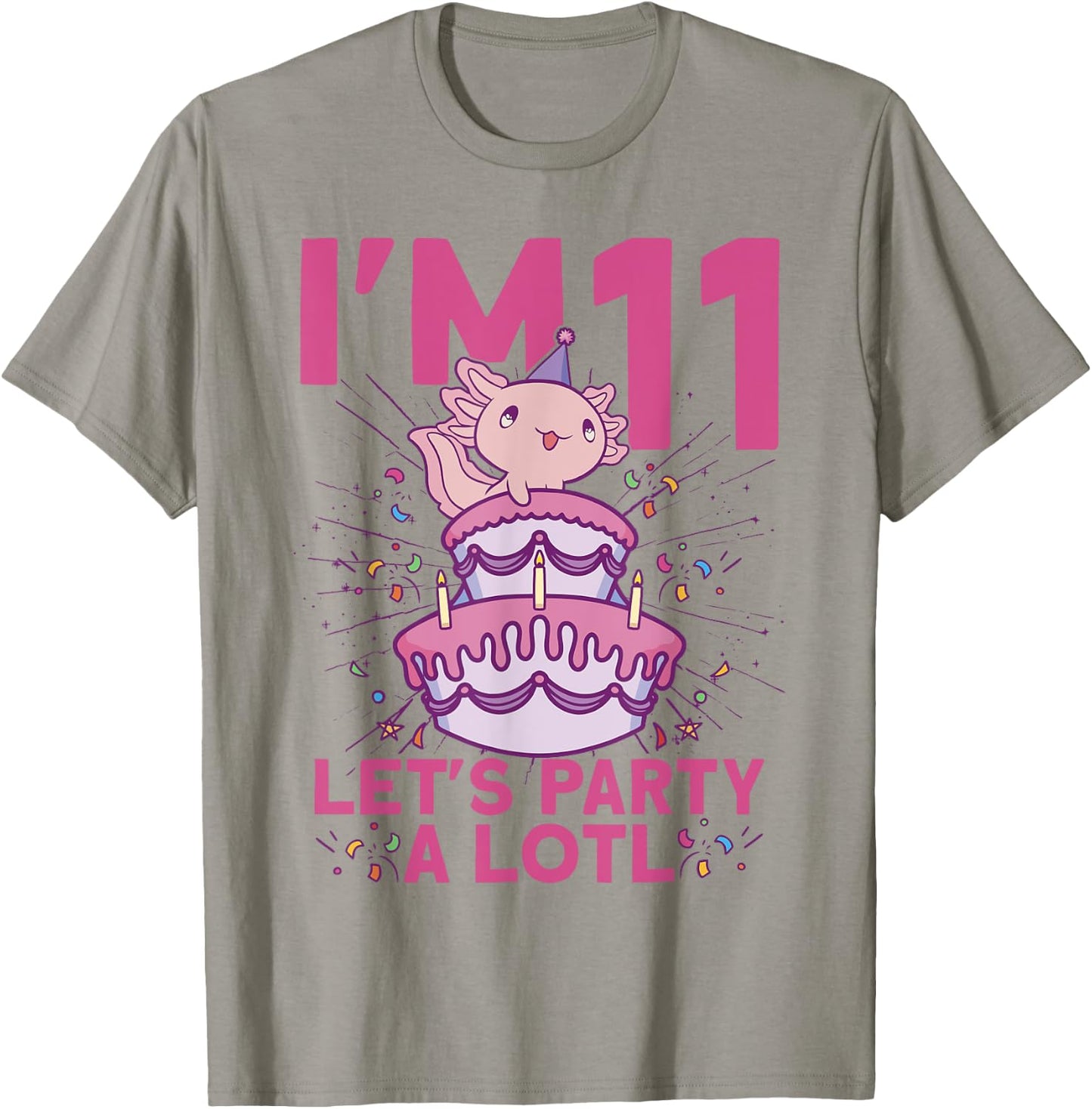 I'm 11 bday Axolotl party cute 11th Birthday Kids Axolotl T-Shirt - T-Shirt | Sand