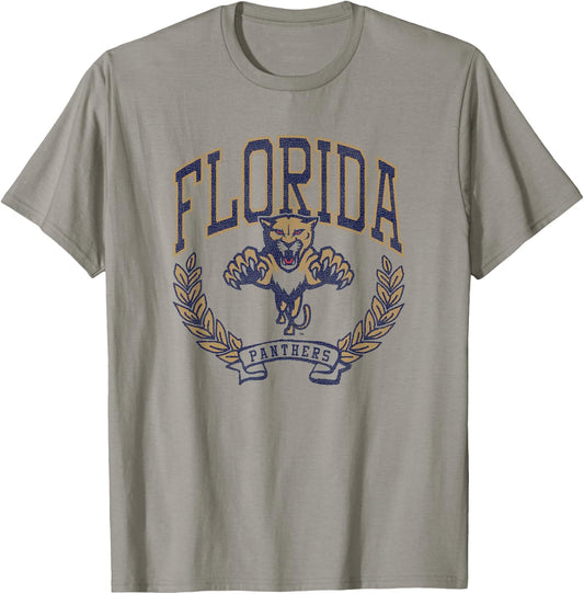 Florida Panthers Vintage Victory White Officially Licensed T-Shirt - T-Shirt | Sand