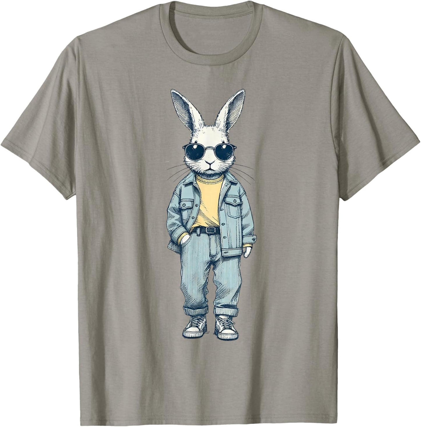 Boys Easter Shirt Bunny Rabbit with Sunglasses Kids T-Shirt - T-Shirt | Sand