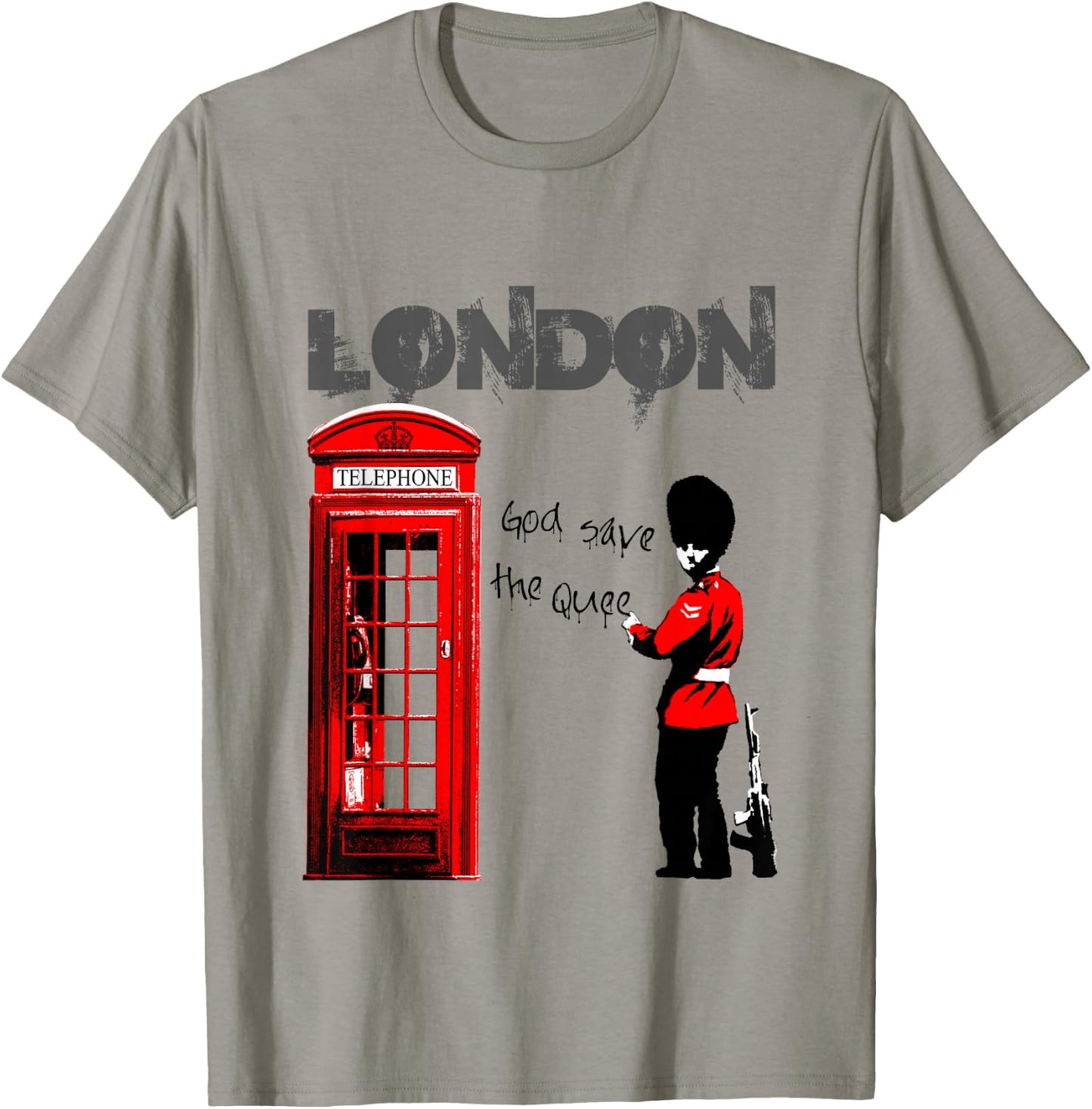 London Banksy Gott schütze die Königin T-Shirt - T-Shirt | Sand