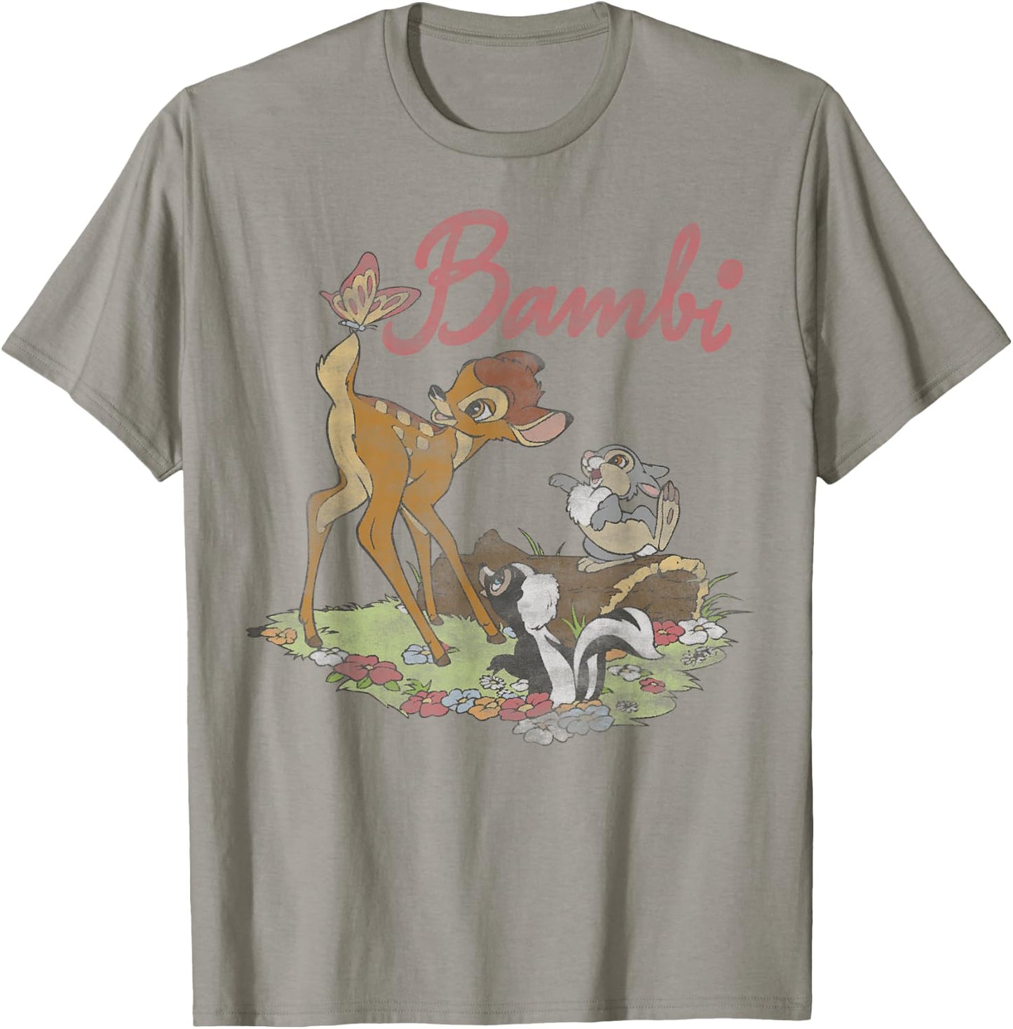 Disney Bambi Thumper Simple Flower Portrait Logo, white, S T-Shirt - T-Shirt | Sand