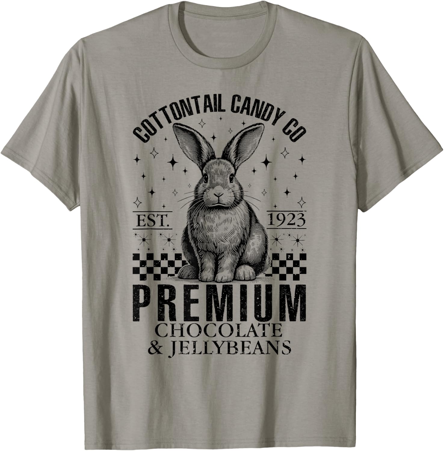Cottontail Candy Company Chocolate Cute Bunny Easter Day T-Shirt - T-Shirt | Sand