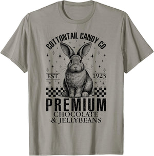 Cottontail Candy Company Chocolate Cute Bunny Easter Day T-Shirt - T-Shirt | Sand