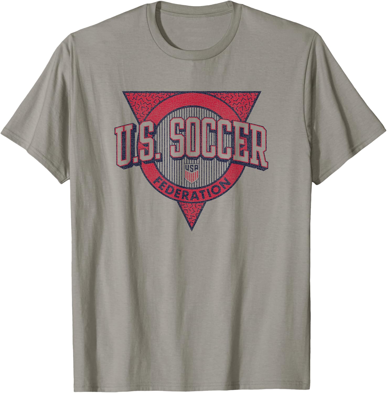 U.S. Soccer Retro Triblock White USMNT Officially Licensed T-Shirt - T-Shirt | Sand