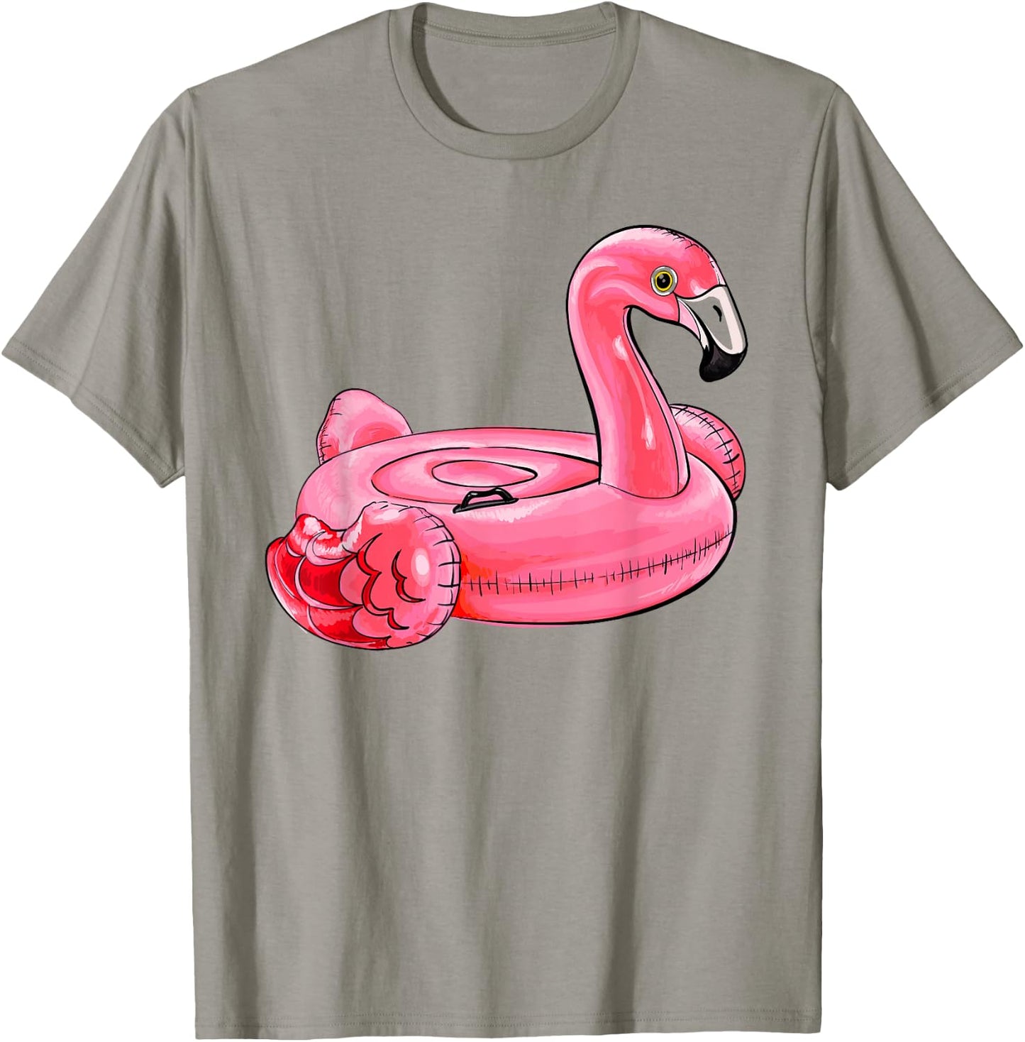 Colorful Flamingo Pool Float Tropical Summer T-Shirt - T-Shirt | Sand