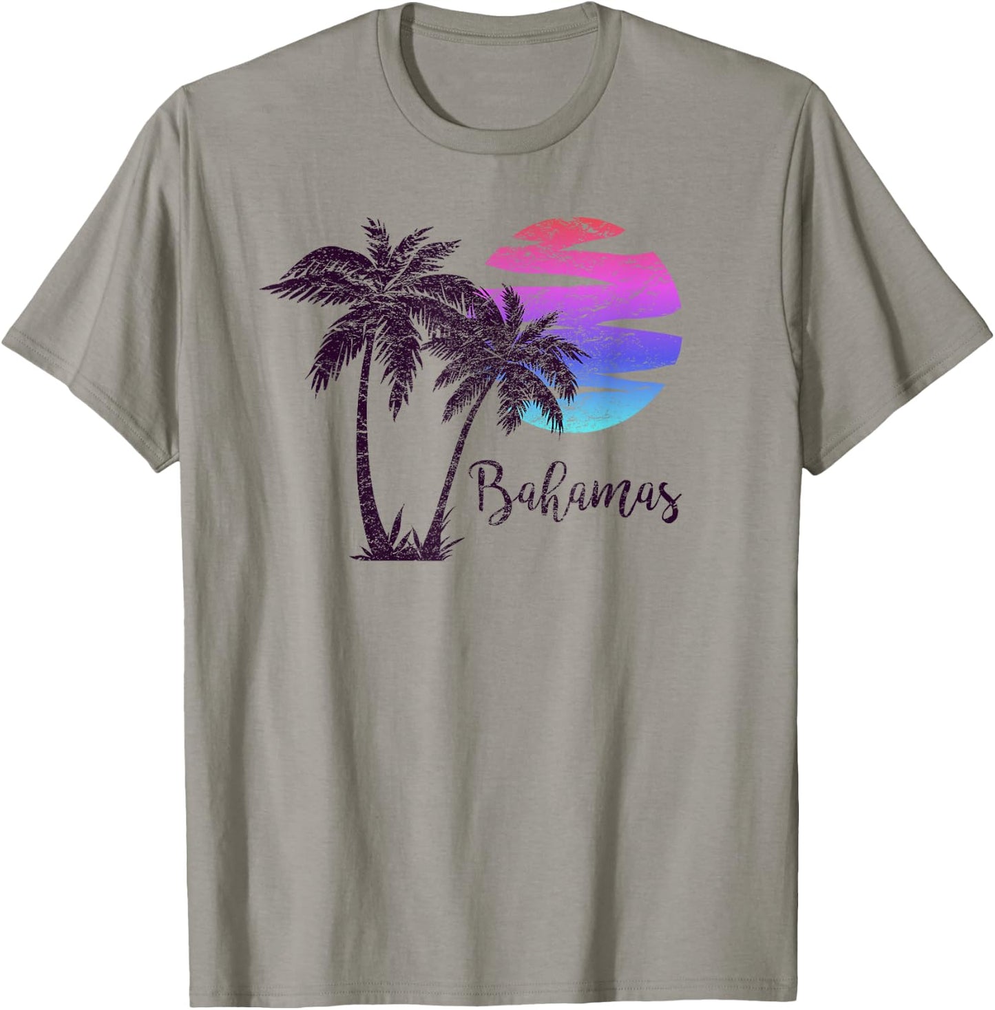 Bahamas Beach Vacation Souvenir Retro Vintage Sunset Graphic Men Women Girls Kids T-Shirt - T-Shirt | Sand