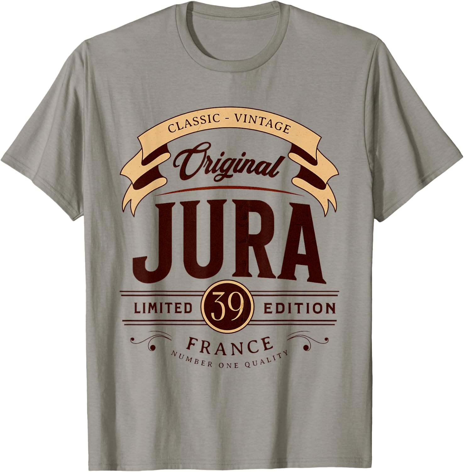 Vintage Jura Department France , grey, S T-Shirt - T-Shirt | Sand