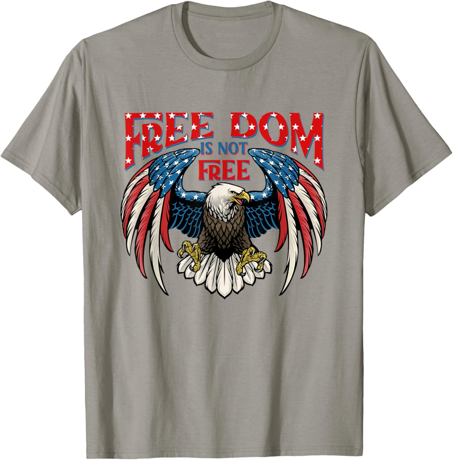 American Patriotic Eagle Freedom Is Not Free 4Th Of July Kids Men T-Shirt - T-Shirt | Sand
