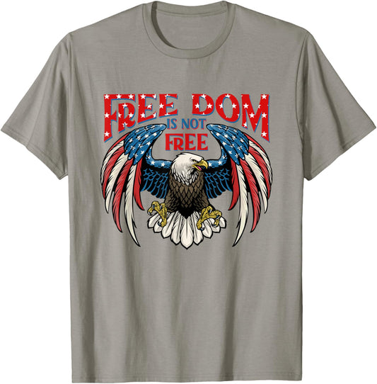 American Patriotic Eagle Freedom Is Not Free 4Th Of July Kids Men T-Shirt - T-Shirt | Sand