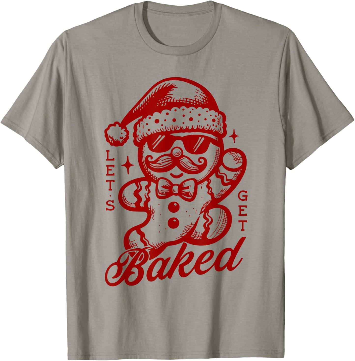 Vintage Let's Get Baked Christmas Matching Family Pajama T-Shirt - T-Shirt | Sand