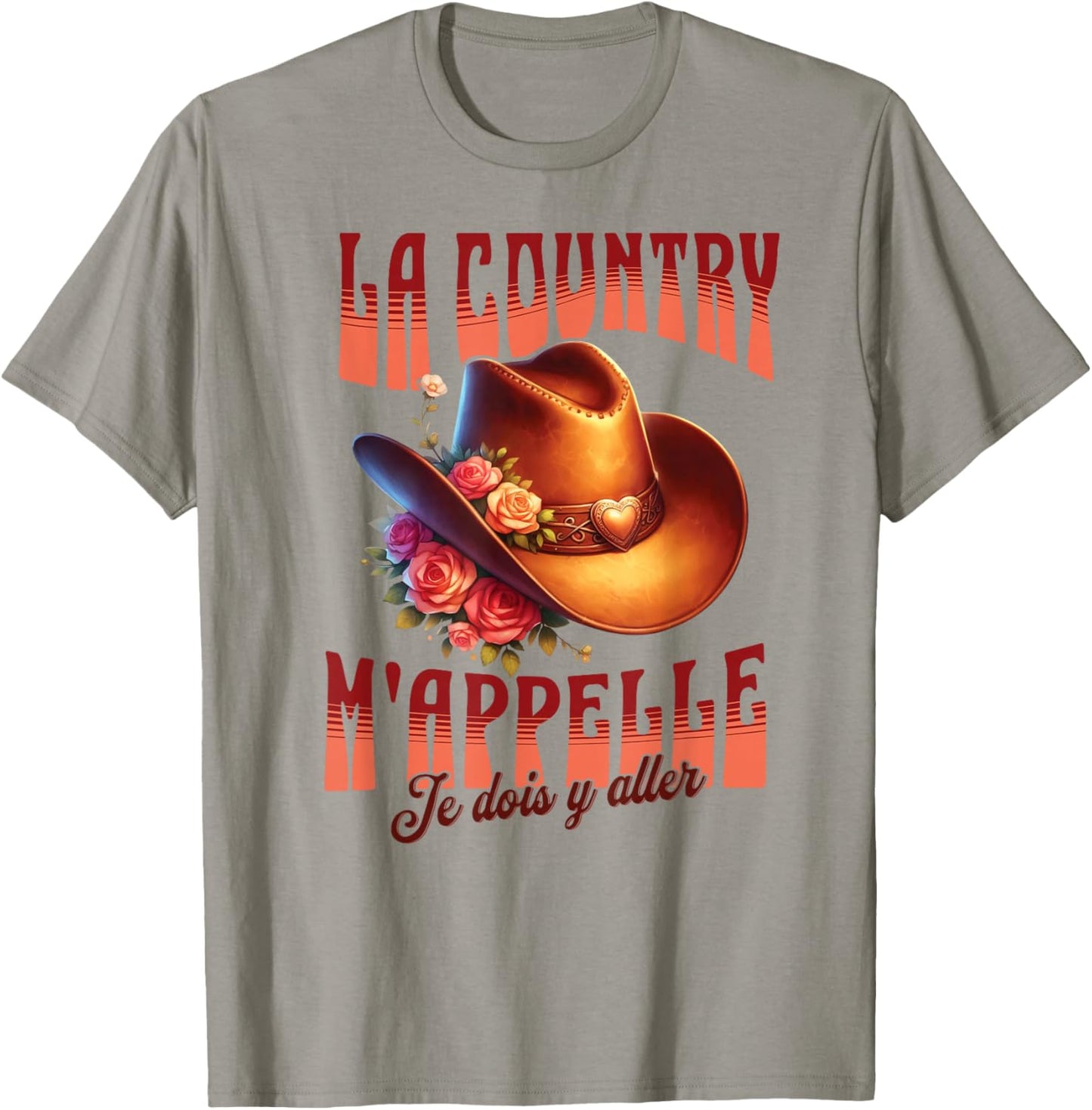 Country Dance Calls Me Flower Hat American Spirit , white, S T-Shirt - T-Shirt | Sand