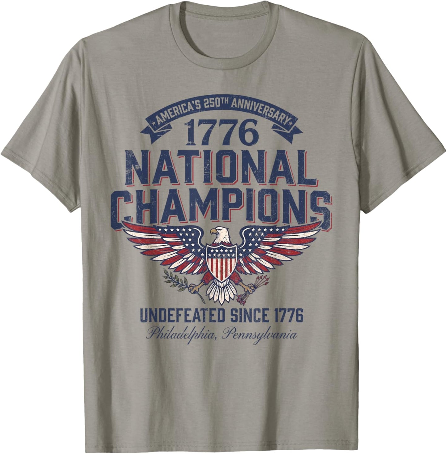 July 4th 1776 National Champions America 250th Anniversary T-Shirt - T-Shirt | Sand