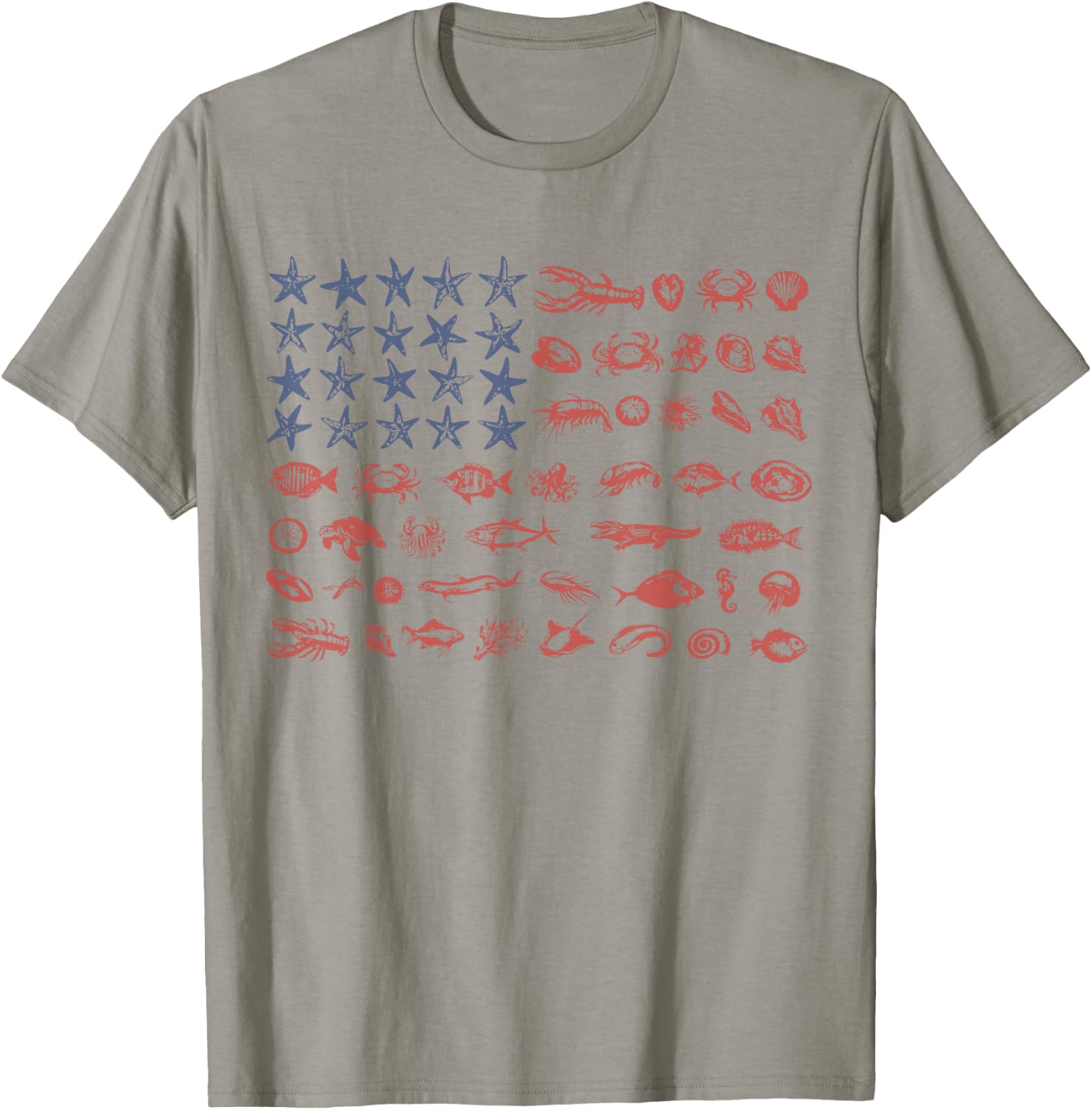 Seashell USA Flag America 250th Anniversary 4th of July T-Shirt - T-Shirt | Sand