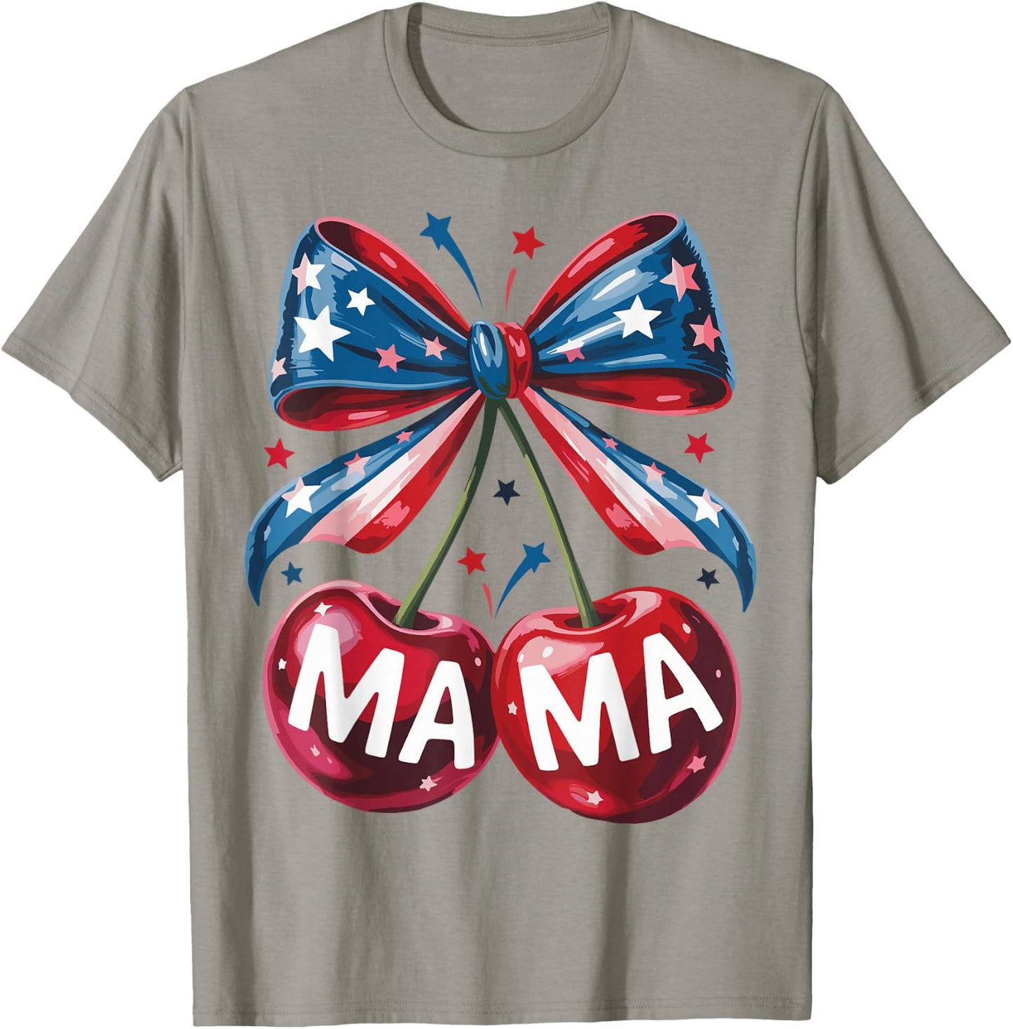 American Bow Mama Mother's Day Mom Women 4th Of July Mama T-Shirt - T-Shirt | Sand