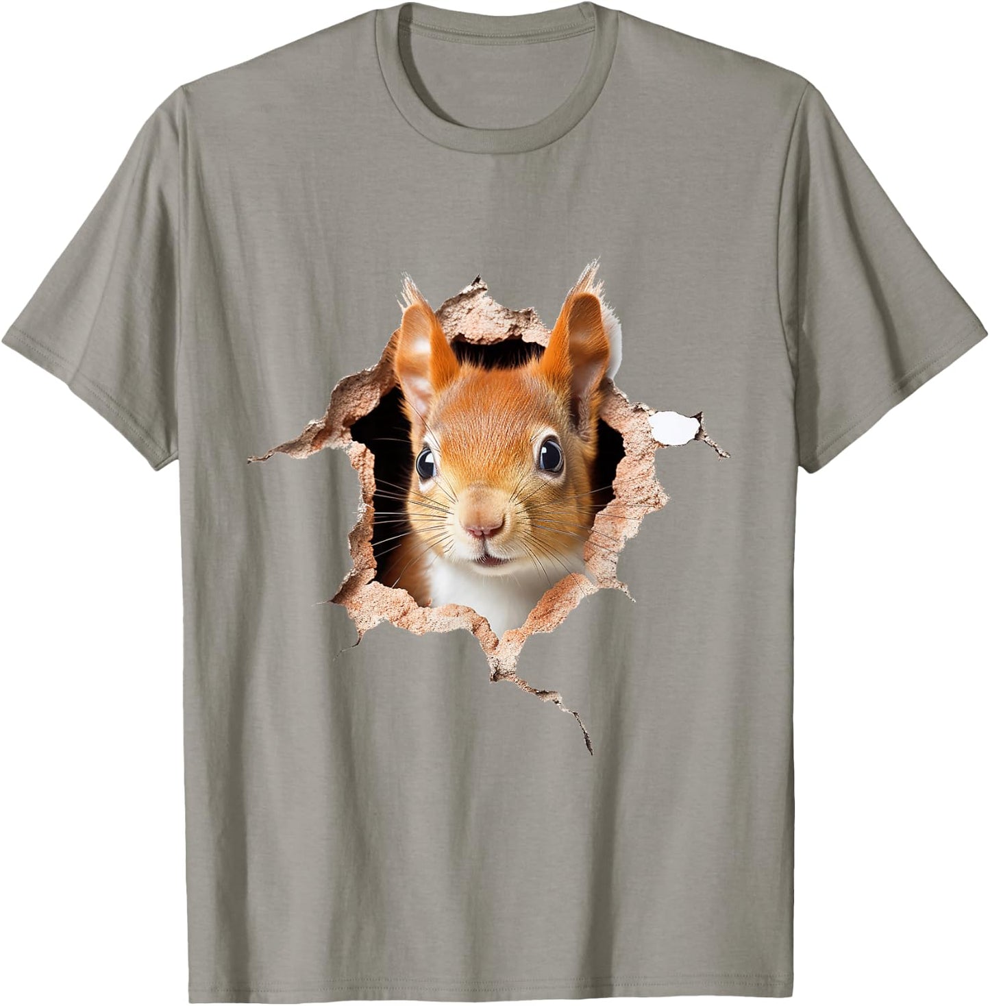 Squirrel Pattern Animal Print Drawing Art Cute Squirrel , white, S T-Shirt - T-Shirt | Sand