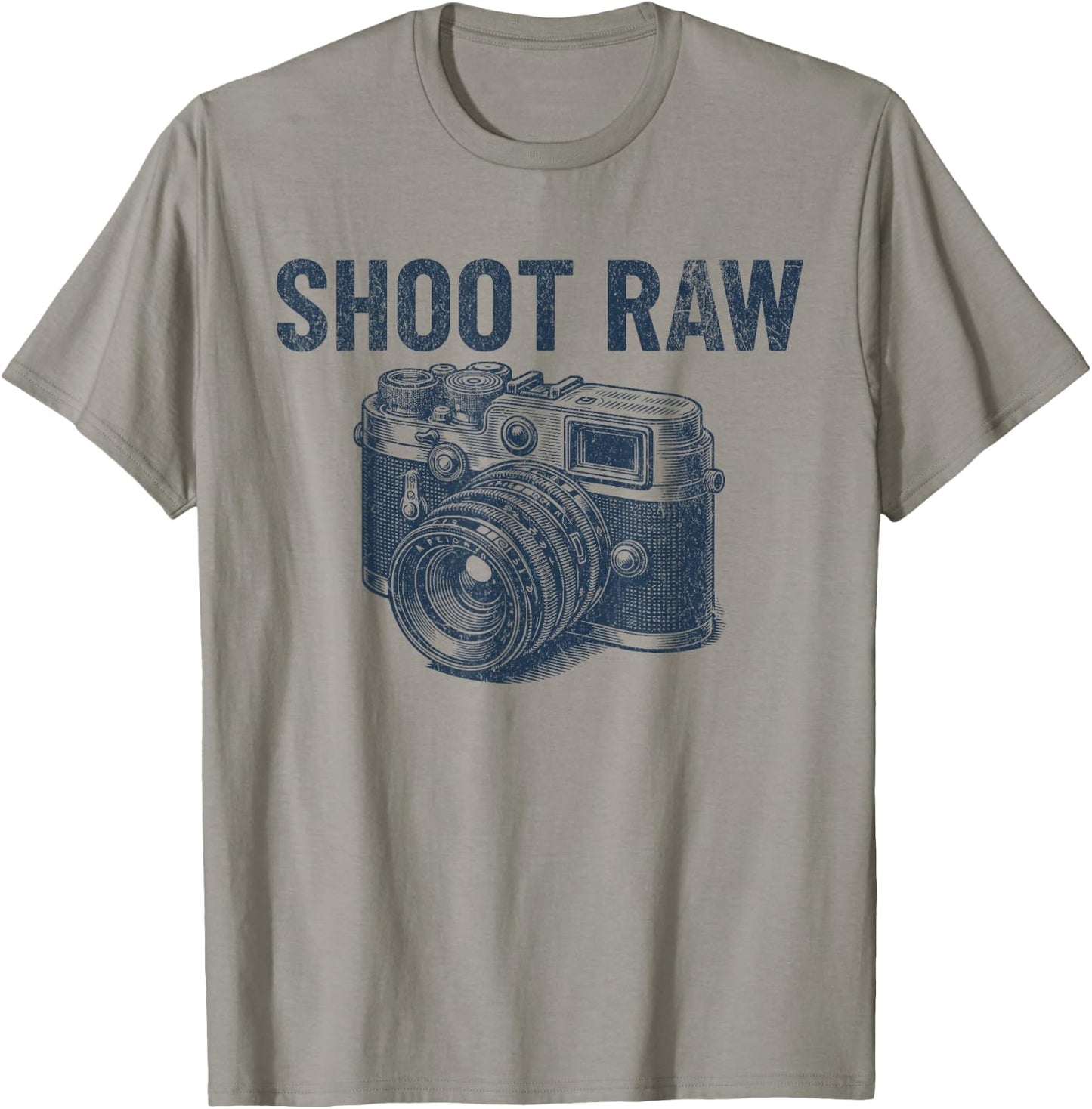 Shoot Raw Vintage Camera Photographer Retro Men's Camera T-Shirt - T-Shirt | Sand