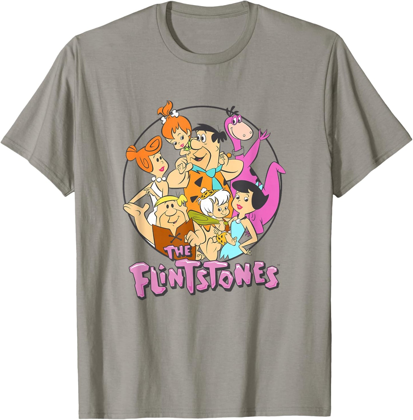 The Flintstones Classic Flintstone Family Circle Shot Small T-Shirt - T-Shirt | Sand