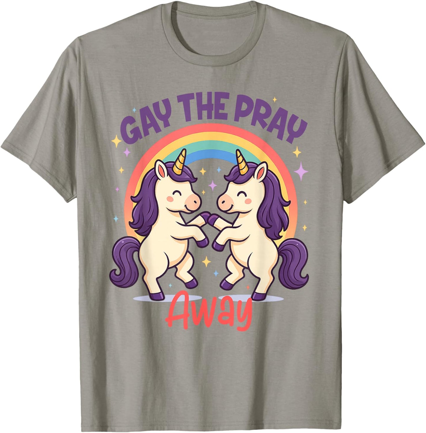 LGBT Pride Month LGBTQ Unicorn Rainbow Gay The Pray Away T-Shirt - T-Shirt | Sand