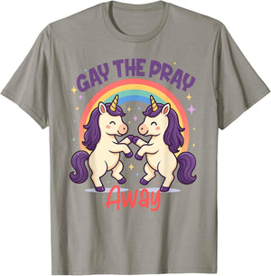 LGBT Pride Month LGBTQ Unicorn Rainbow Gay The Pray Away T-Shirt - T-Shirt | Sand