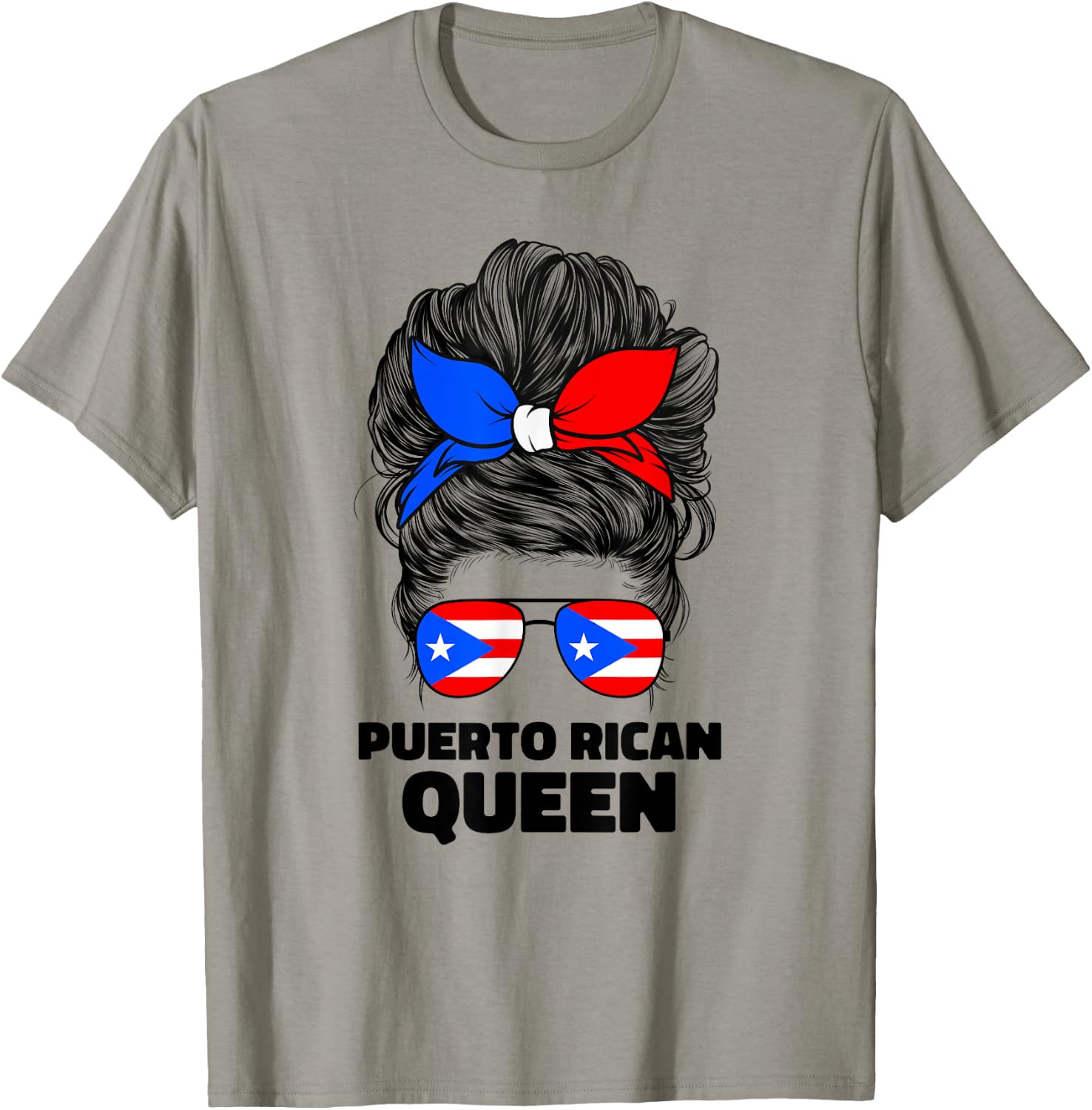 Puerto Rican Queen Boricua Puerto Rico PR Flag T-Shirt - T-Shirt | Sand