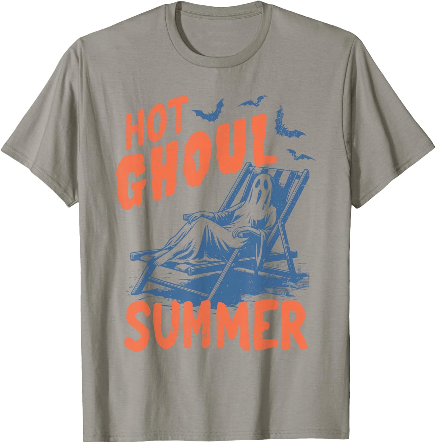 Retro Hot Ghoul Summer Summerween Ghost Halloween T-Shirt - T-Shirt | Sand