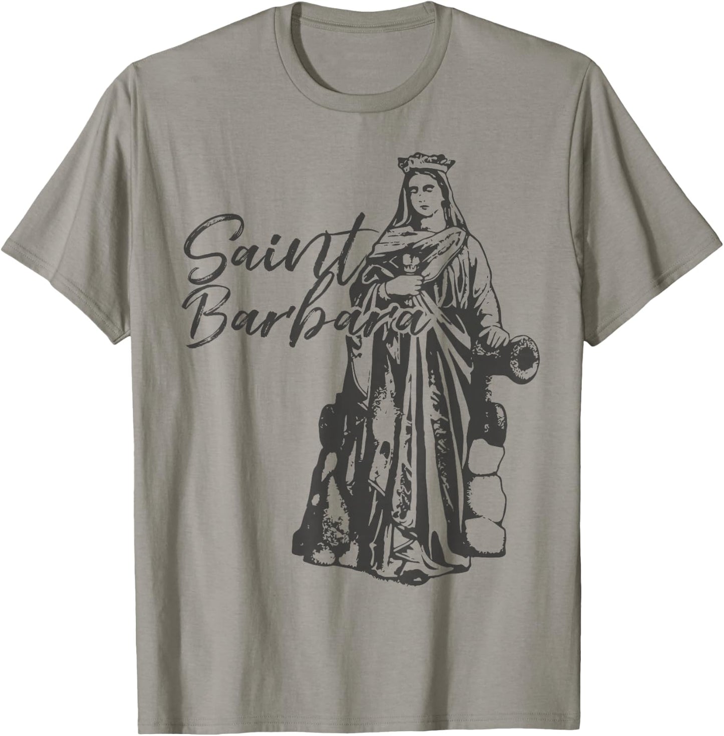 Saint Barbara Artillery Catholic T-Shirt - T-Shirt | Sand