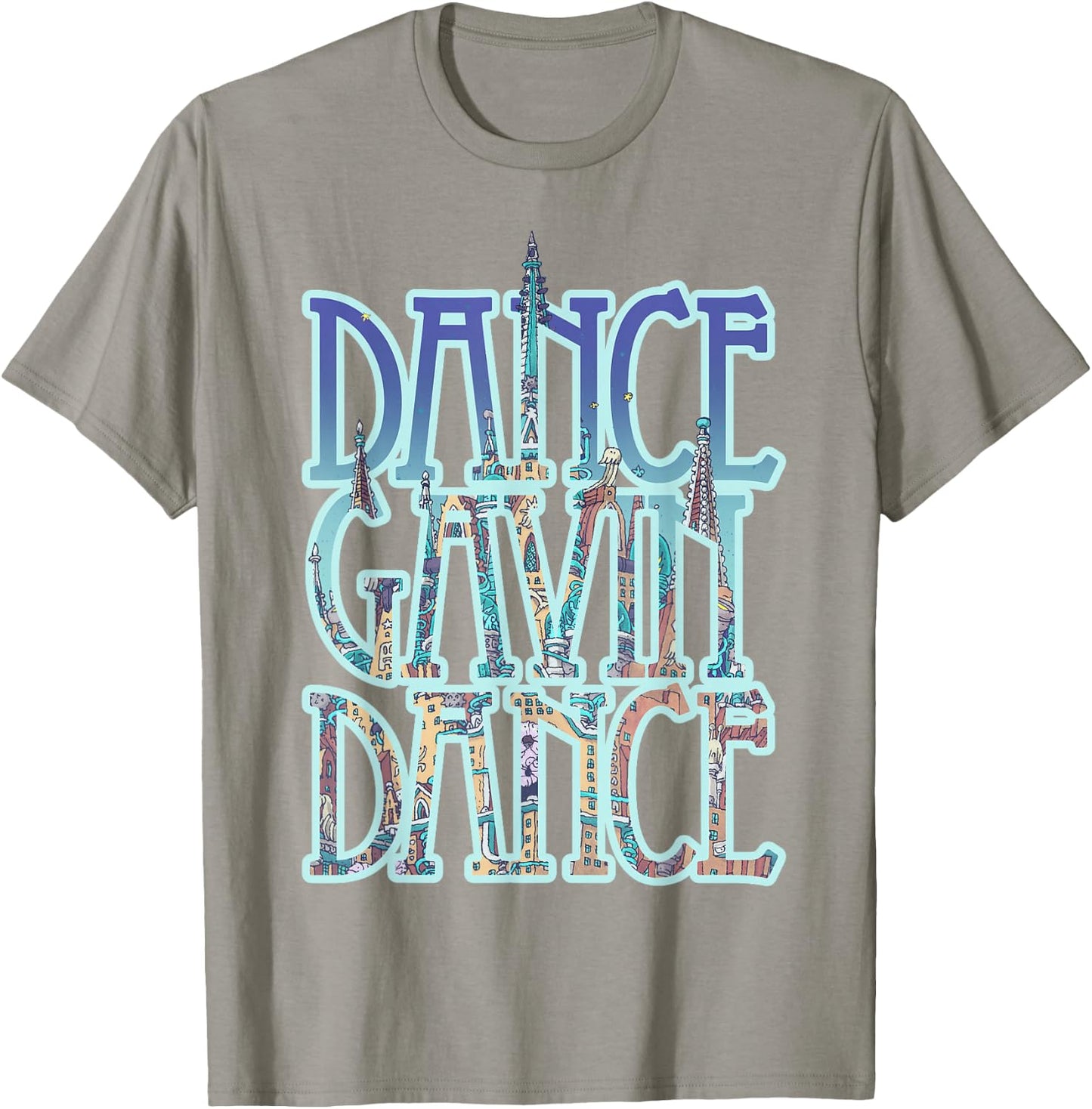 Dance Gavin Dance City Fill Stack Logo T-Shirt - T-Shirt | Sand