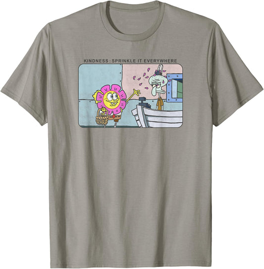 Spongebob Squarepants and Squidward Kindness Meme T-Shirt - T-Shirt | Sand