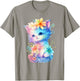 Baby Cat with Flowers Cute Cats Kitten Girls Daughter , White T-Shirt - T-Shirt | Sand