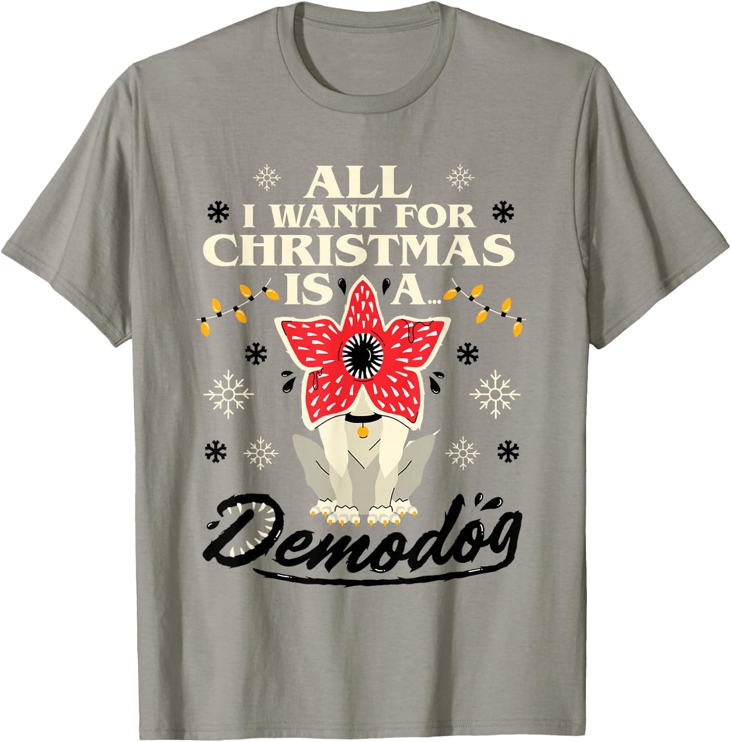Stranger Things Demodog Christmas , Red, S T-Shirt - T-Shirt | Sand