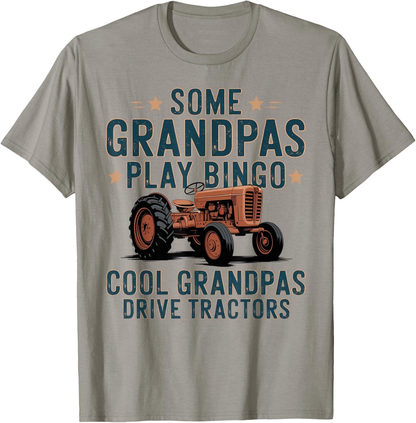 Cool Grandpas Drive Tractors Farming Farmer Father's Day Men T-Shirt - T-Shirt | Sand