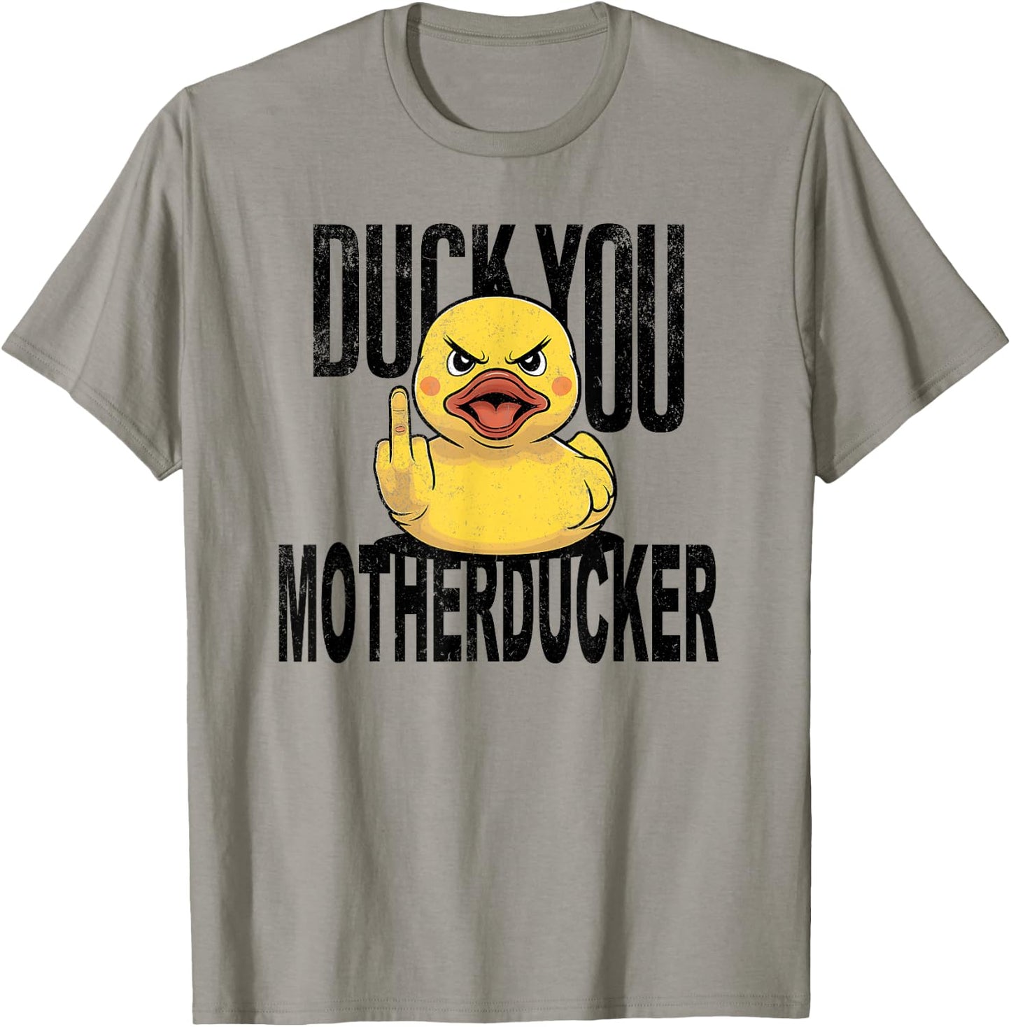 Duck you motherducker Middle Finger Funny Yellow T-Shirt - T-Shirt | Sand