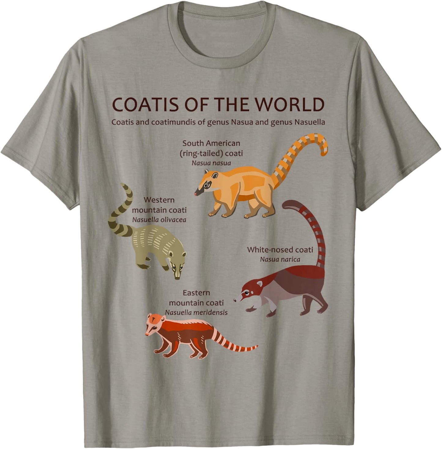 Coati and Coatimundi Species Animal Artwork T-Shirt - T-Shirt | Sand