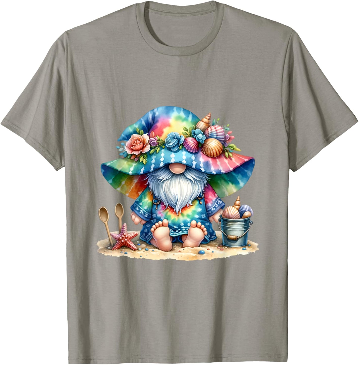 Funny Beach Gnome Dad Barefoot In Sand For Hawaii Vacation Men Women Kids T-Shirt - T-Shirt | Sand