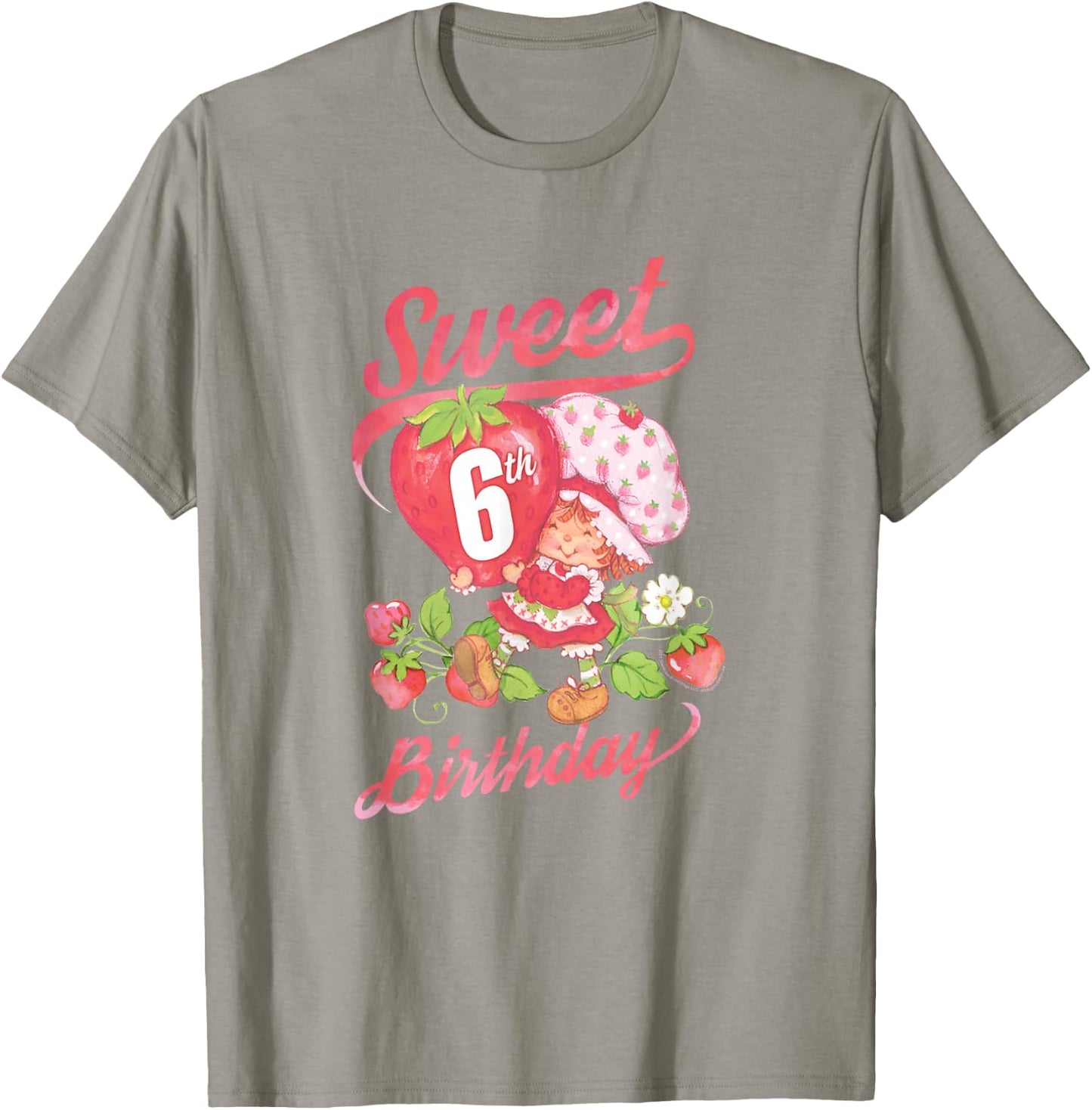 Strawberry Shortcake Vintage Sweet 6th Birthday T-Shirt - T-Shirt | Sand