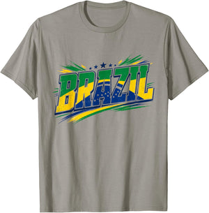 Brazil Flag Graphic Patriotic Brazilian T-Shirt - T-Shirt | Sand