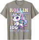 100 Days of School Girls Teacher 100th Day Unicorn Outfit T-Shirt - T-Shirt | Sand