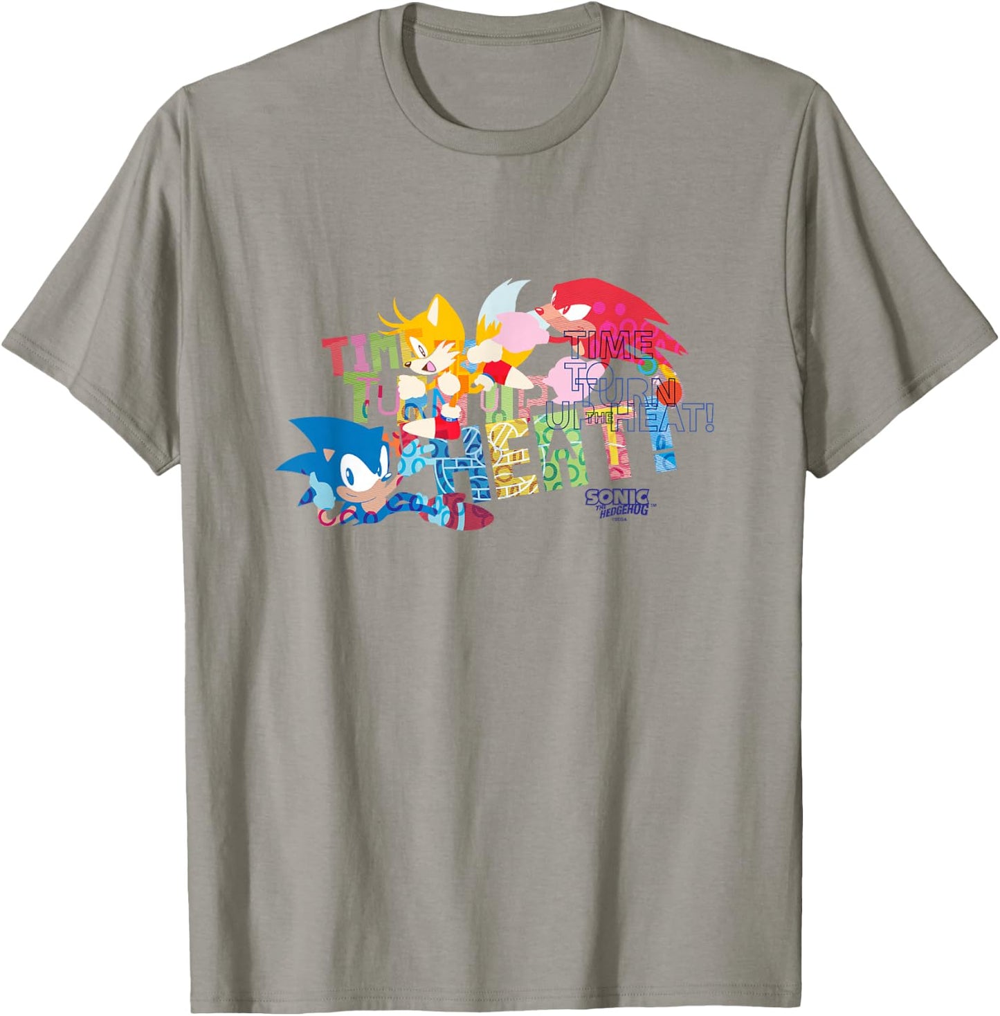 Sonic The Hedgehog Time to Turn Up The Heat Retro Shot T-Shirt - T-Shirt | Sand