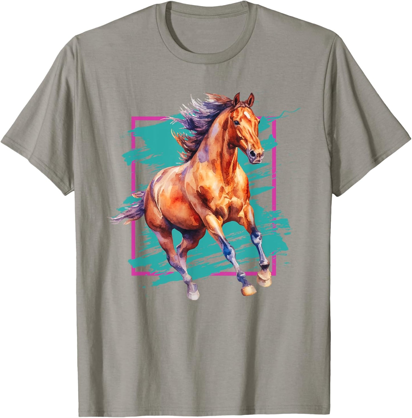 Horse Vintage y2k 90s Aesthetic Retro 2000s T-Shirt - T-Shirt | Sand