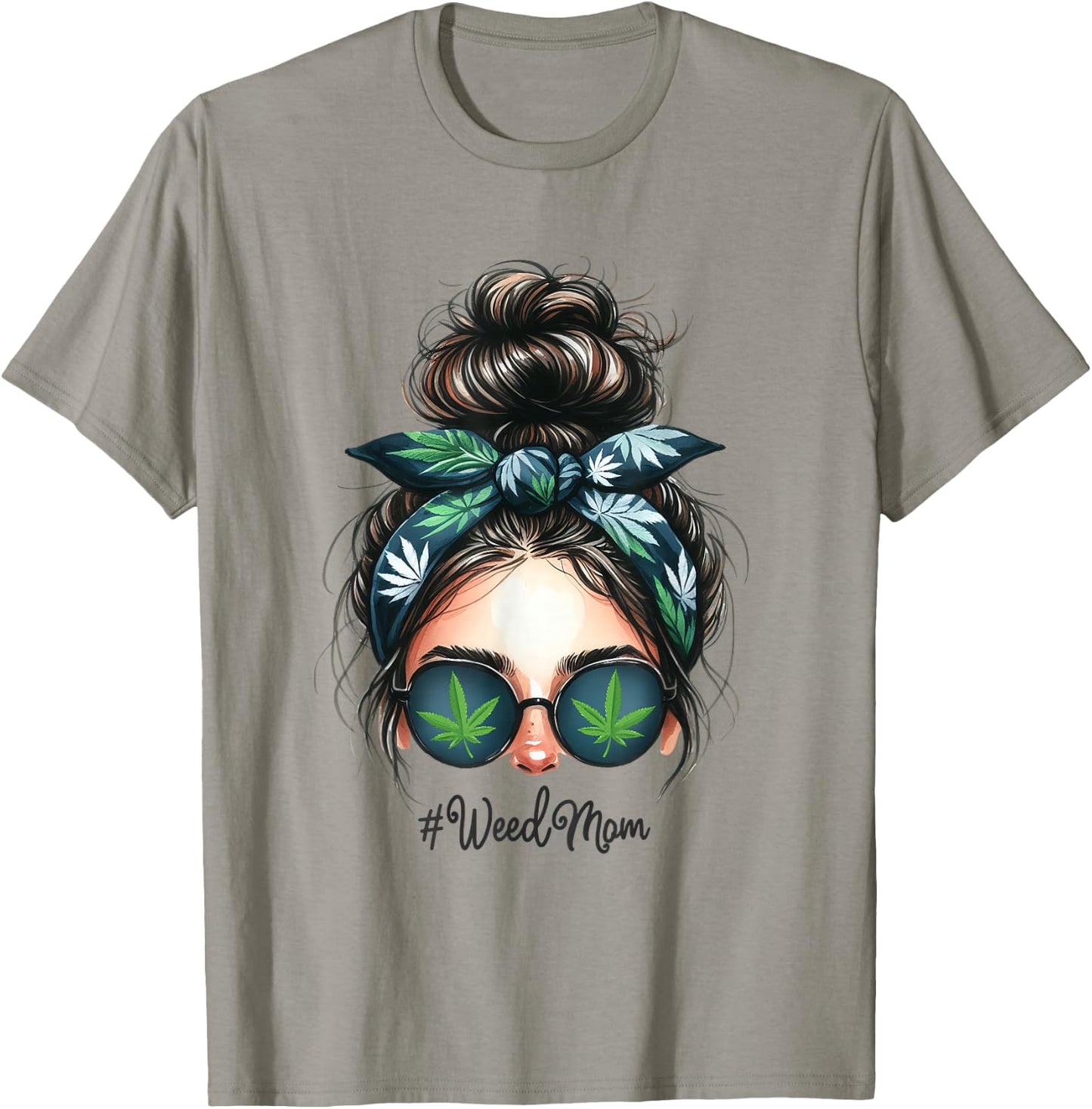 Classy Mom Life Leopard Weed Mom Marijuana Ganja Love 420 T-Shirt - T-Shirt | Sand