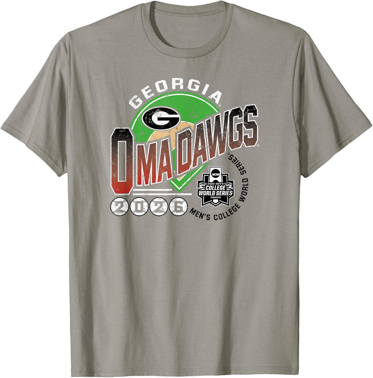 Georgia Bulldogs College World Series 2026 Baseball Omadawgs T-Shirt - T-Shirt | Sand