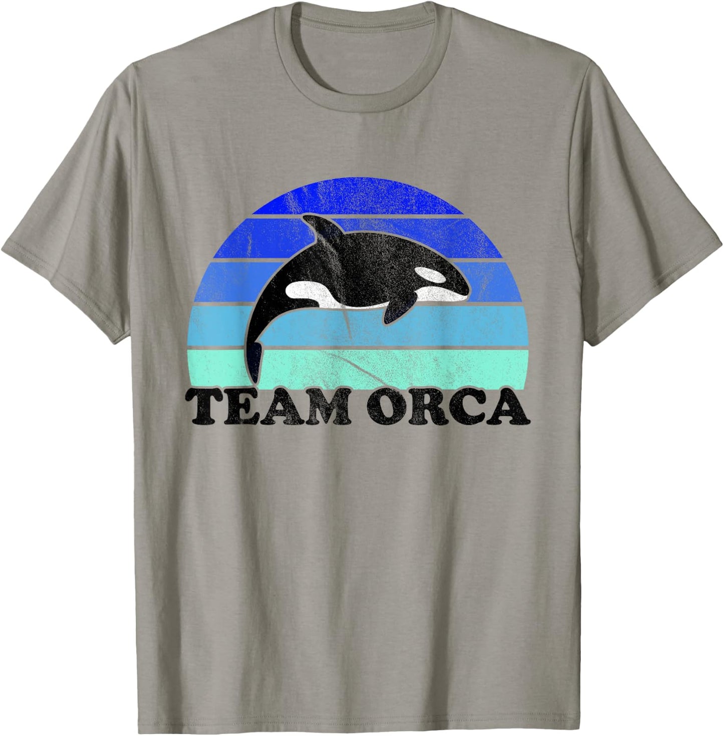 Team Orca - Whale Orcas Sea Ocean Retro Sunset T-Shirt - T-Shirt | Sand
