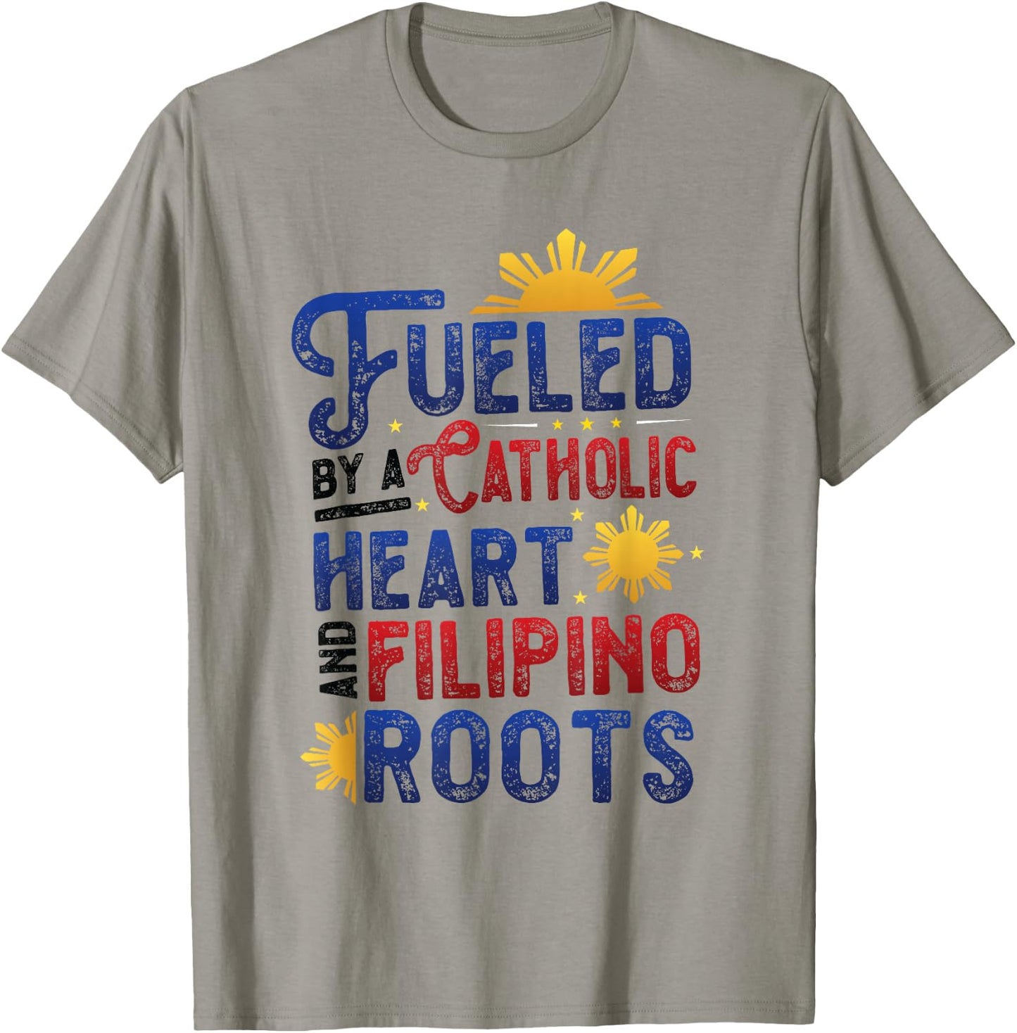 Catholic Heart And Filipino Roots Fillipino American Pinoy T-Shirt - T-Shirt | Sand